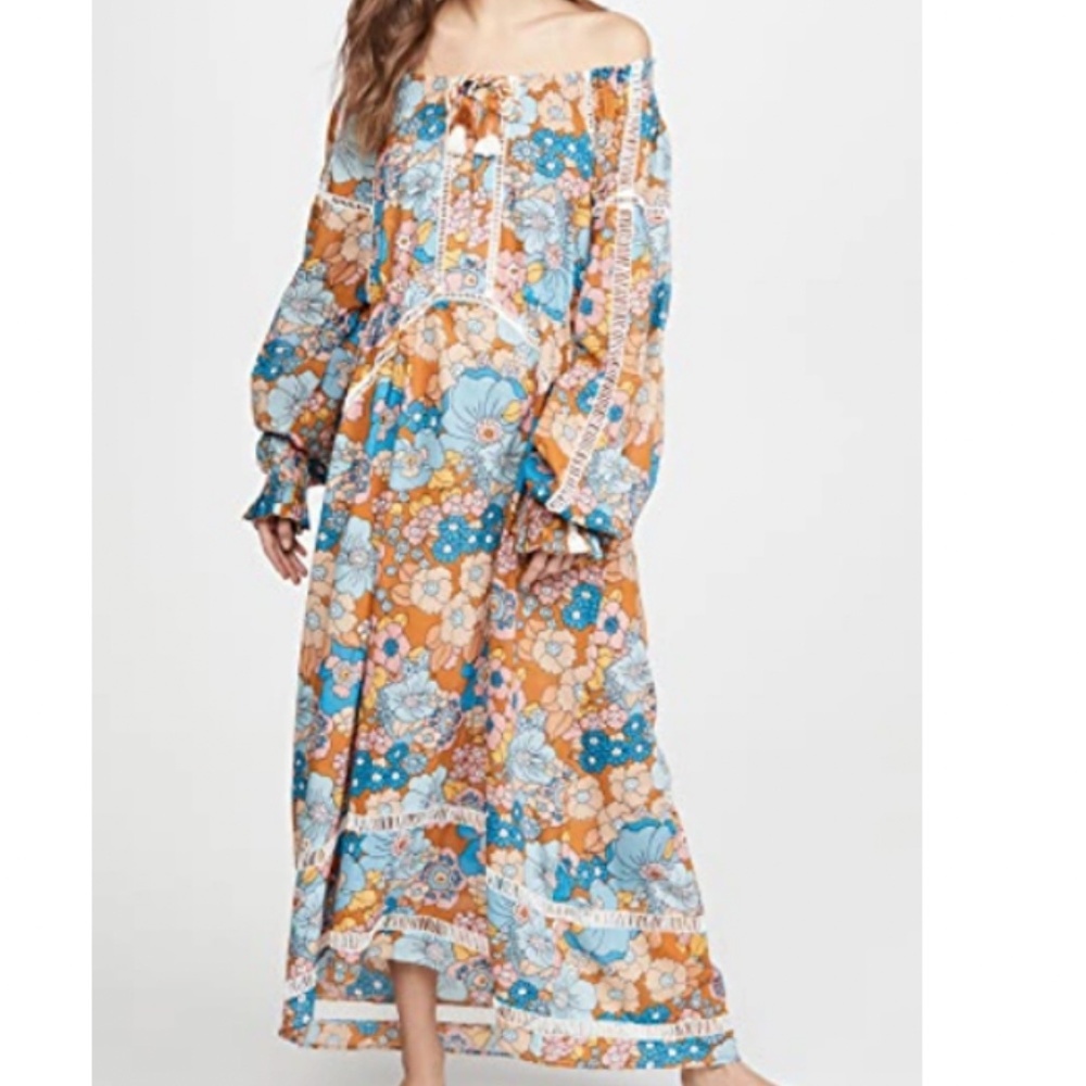 DODO BAR OR BOHO TOTO MAXI DRESS IN FLOWER 2 BROWN Size Small
